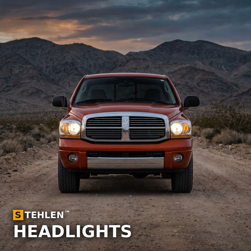 2006-2009 Dodge Ram Crystal Headlights w/ Sequential LED Bar — Chrome — installed