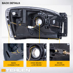 06-09 Dodge Ram Black Crystal Headlights Sequential LED Turn Signal