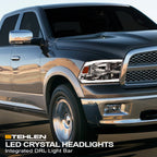 2009-2024 Dodge Ram Crystal Headlights w/ LED Bar Chrome