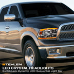 2009-2024 Dodge Ram Crystal Headlights Sequential LED Chrome