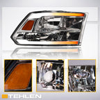 2009-2024 Dodge Ram Crystal Headlights Sequential LED Chrome