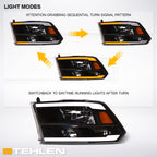 2009-2024 Dodge Ram 1500/2500/3500 Crystal Headlights Sequential LED - JDMA