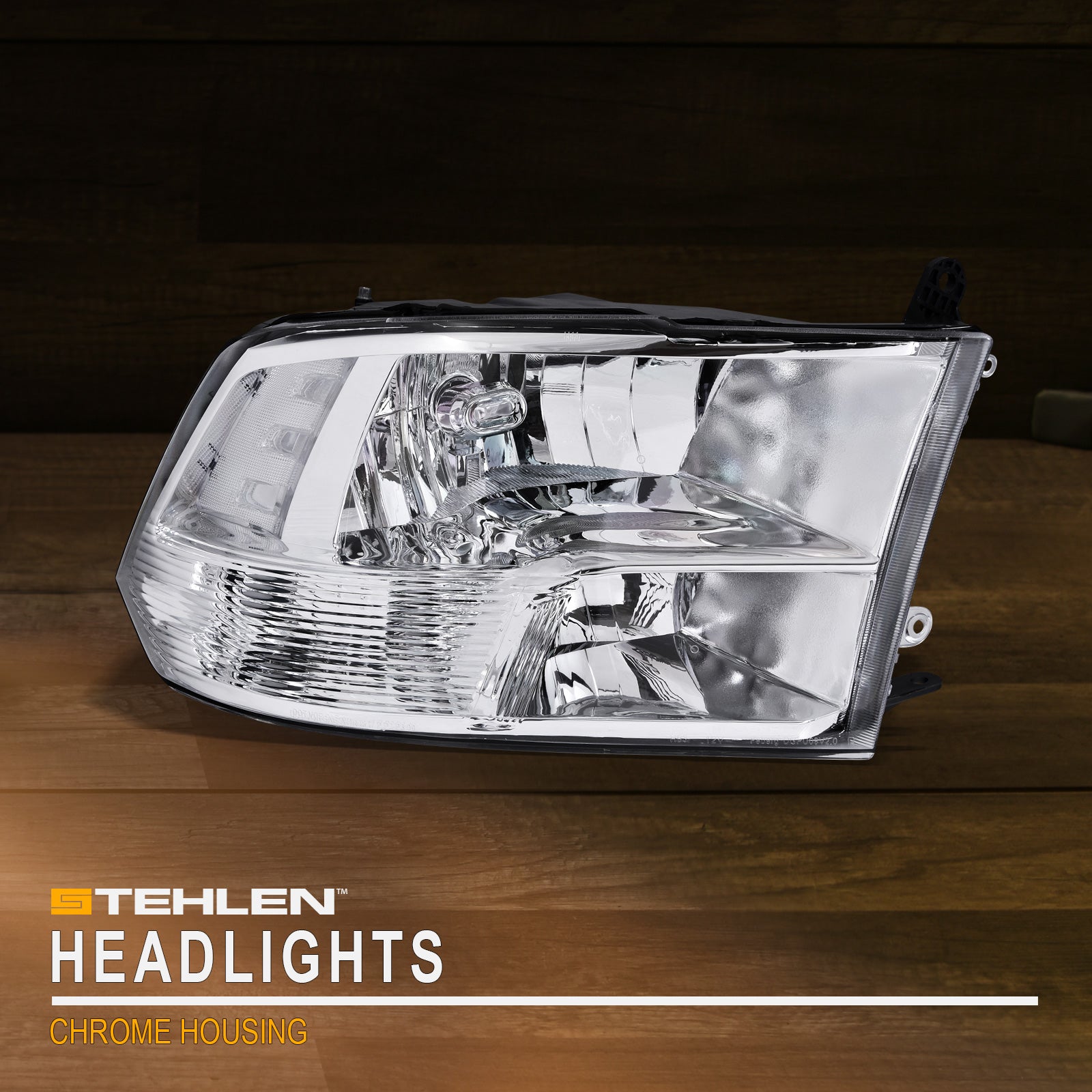 2009-2022 Dodge Ram 1500 2500 3500 Crystal Headlights - Chrome