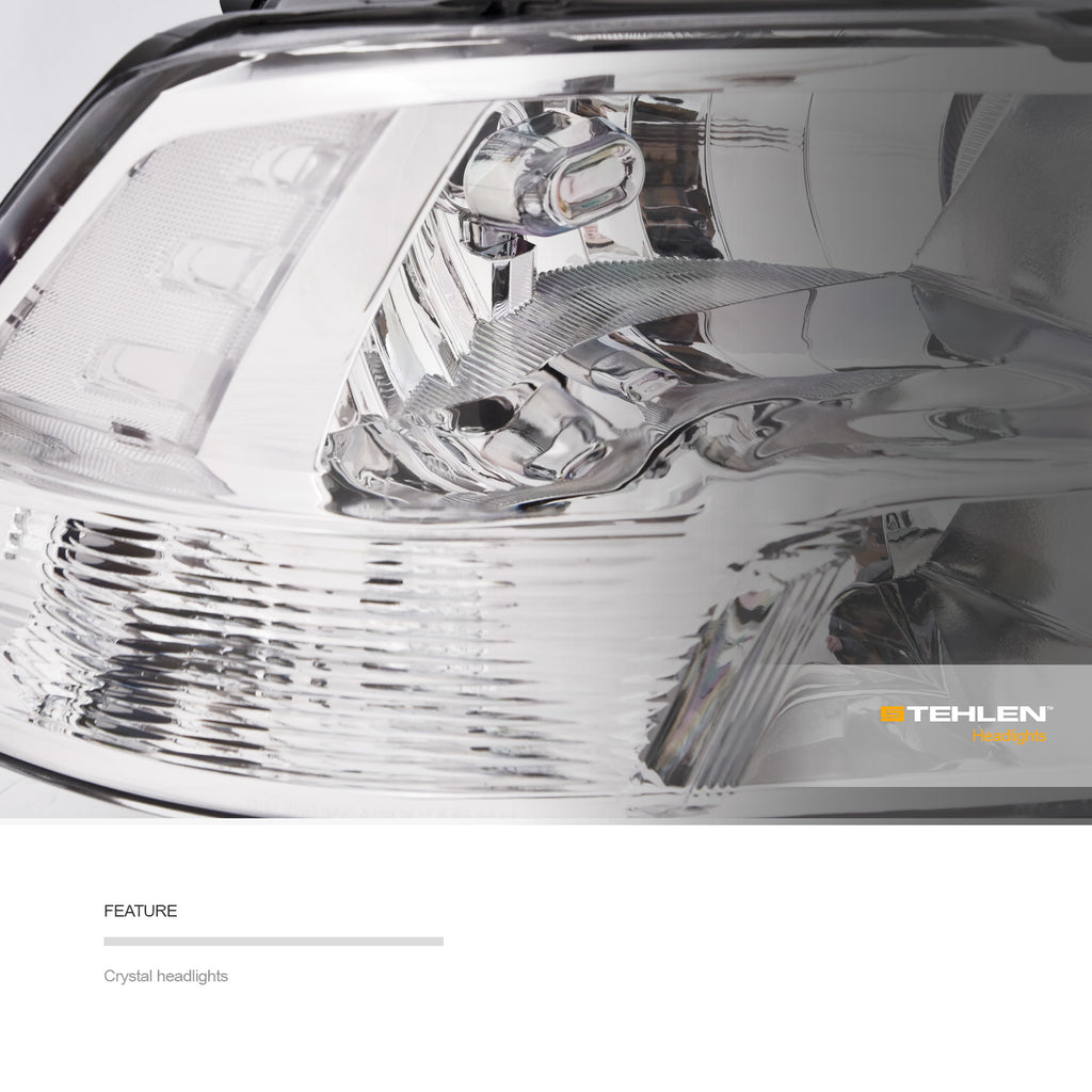 2009-2022 Dodge Ram 1500 2500 3500 Crystal Headlights - Chrome