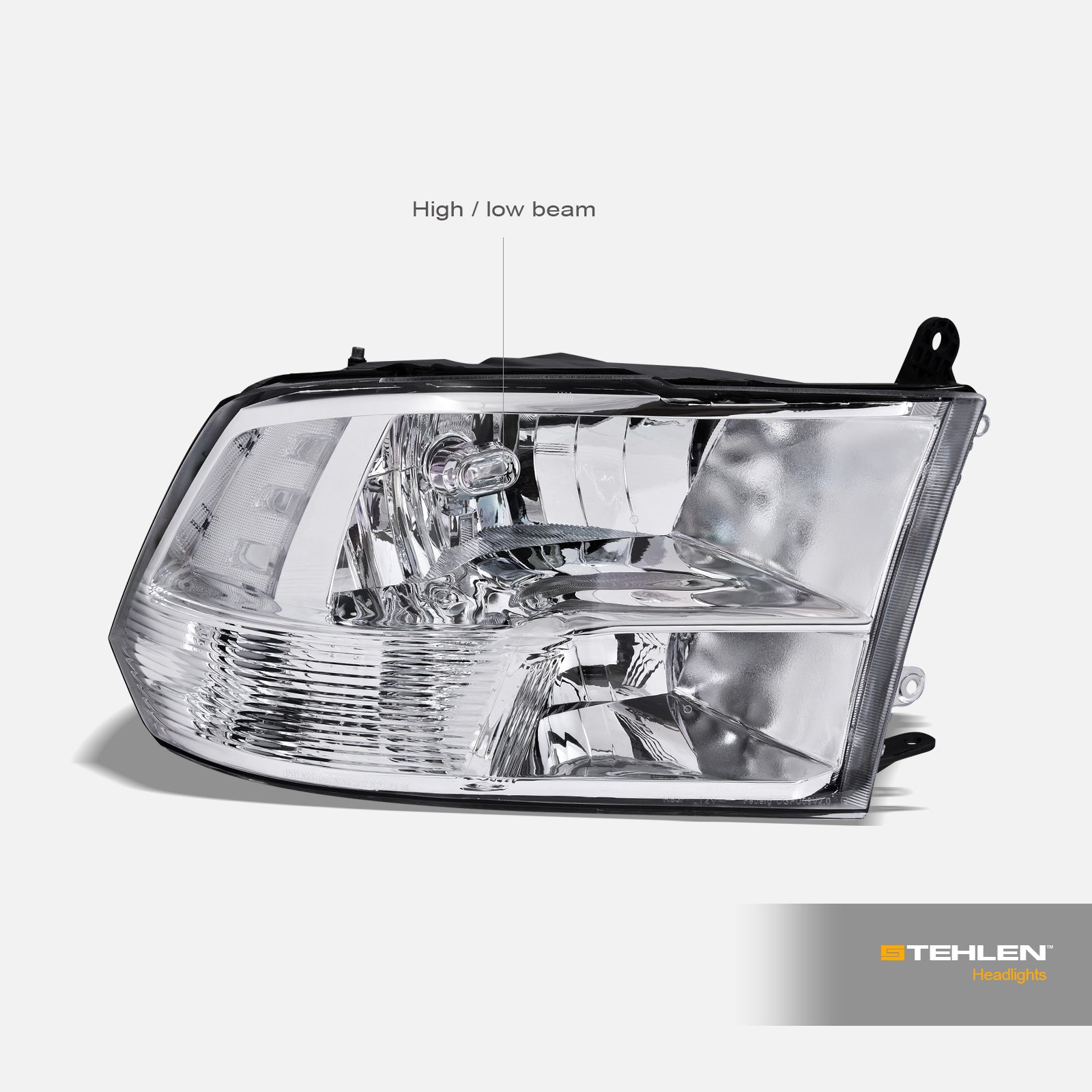 2009-2022 Dodge Ram 1500 2500 3500 Crystal Headlights - Chrome