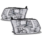 2009-2022 Dodge Ram 1500 2500 3500 Crystal Headlights - Chrome