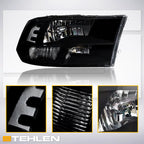 2009-2022 Dodge Ram 1500 2500 3500 Crystal Headlights Black - JDM