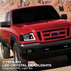 01-11 Ford Ranger Crystal Headlights 4PC LED Light Bar Black - JDMA