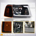01-11 Ford Ranger Crystal Headlights 4PC LED Light Bar Black - JDMA