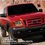 01-11 Ford Ranger Crystal Headlights w/ Sequential LED - Chrome 4PC