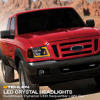 01-11 Ford Ranger Crystal Headlights 4PC Sequential LED - Black