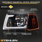 01-11 Ford Ranger Crystal Headlights 4PC Sequential LED - Black