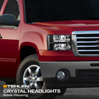 2007-2014 GMC Sierra OEM Crystal Headlights Black - GMSR07.03