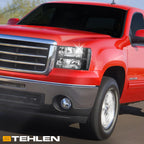 2007-2014 GMC Sierra OEM Crystal Headlights Black - GMSR07.03