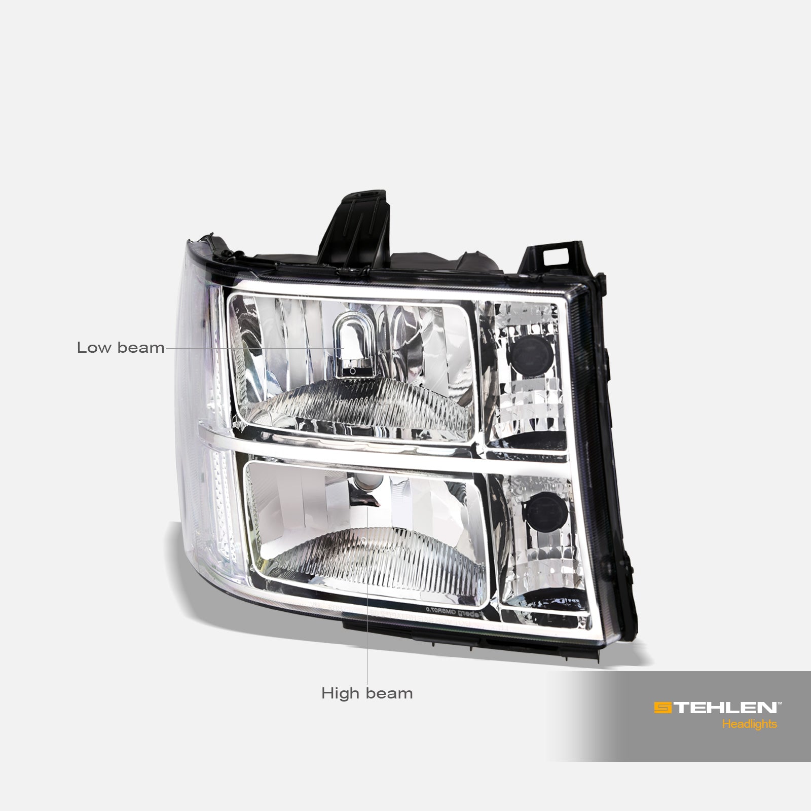 2007-2014 GMC Sierra OEM Crystal Headlights Chrome - GMSR07.04