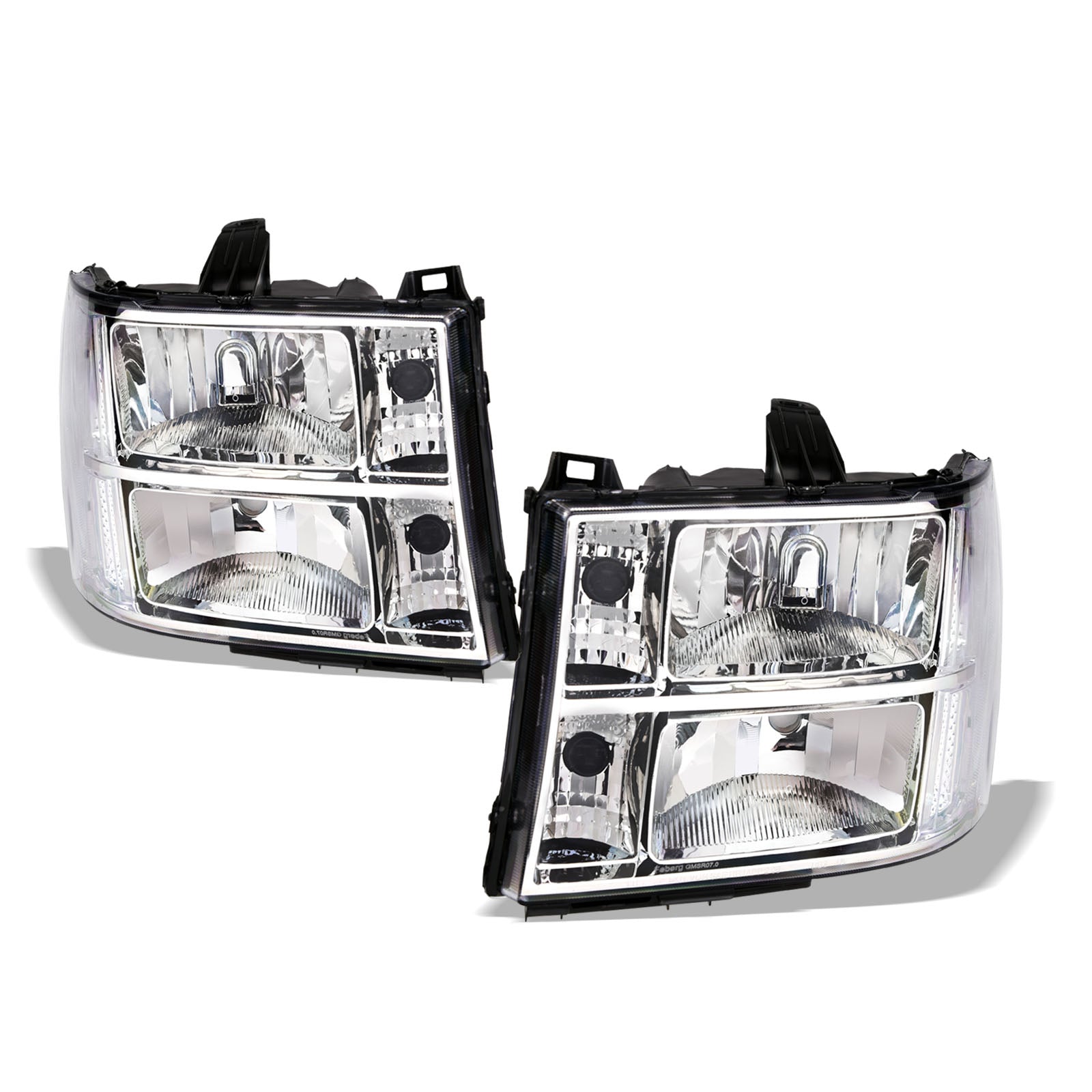 2007-2014 GMC Sierra OEM Crystal Headlights Chrome - GMSR07.04