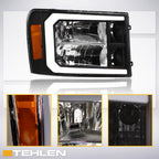 07-13 GMC Sierra 1500/2500/3500 LED Crystal Headlights - Black