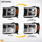 07-13 GMC Sierra 1500/2500/3500 LED Crystal Headlights - Black