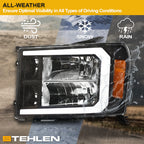 07-13 GMC Sierra 1500/2500/3500 LED Crystal Headlights - Black