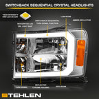 07-13 GMC Sierra 1500/2500/3500 Chrome Crystal LED Headlights