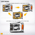 07-13 GMC Sierra 1500/2500/3500 Chrome Crystal LED Headlights