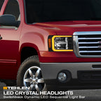 07-13 GMC Sierra 1500/2500/3500 Black Crystal LED Headlights