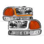 99-06 GMC Sierra Yukon XL Crystal Headlights Sequential LED Chrome 4PC