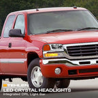 1999-2006 GMC Sierra Yukon XL LED Crystal Headlights Chrome