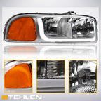 1999-2006 GMC Sierra Yukon XL LED Crystal Headlights Chrome