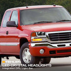 1999-2006 GMC Sierra Yukon XL LED Crystal Headlights Black