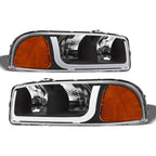 1999-2006 GMC Sierra Yukon XL LED Crystal Headlights Black