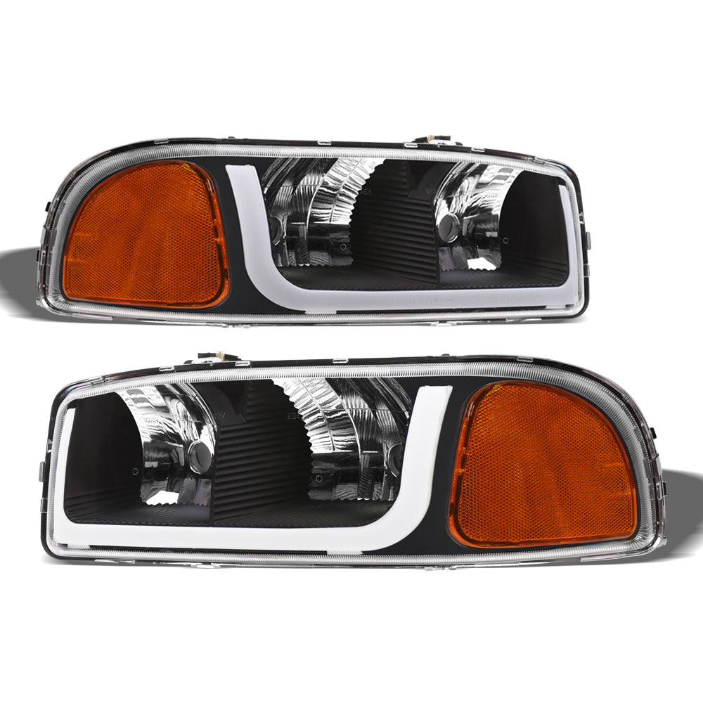 1999-2006 GMC Sierra Yukon XL LED Crystal Headlights Black