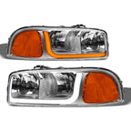 1999-2006 GMC Sierra Yukon Crystal Headlights Sequential LED Chrome