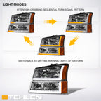 2002-2007 Chevrolet Silverado Avalanche Crystal Headlights Set - Chrome