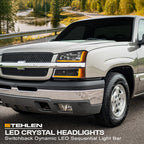2002-2007 Chevrolet Silverado/Avalanche Crystal Headlights Set - Black