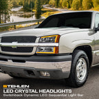 2002-2007 Chevrolet Silverado/Avalanche Crystal Headlights & Signal Lights Set - Chrome