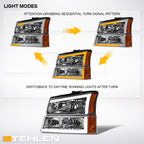 2002-2007 Chevrolet Silverado/Avalanche Crystal Headlights & Signal Lights Set - Chrome