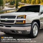2003-2007 Chevrolet Silverado/Avalanche Crystal Headlights Set - Black