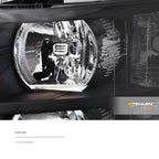 2007-2014 Chevrolet Silverado Crystal Headlights No Amber - Black
