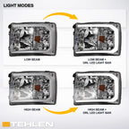 2007-2014 Chevrolet Silverado LED Crystal Headlights w/Light Bar - Chrome