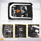 2007-2014 Chevrolet Silverado LED Crystal Headlights w/ Light Bar - Black