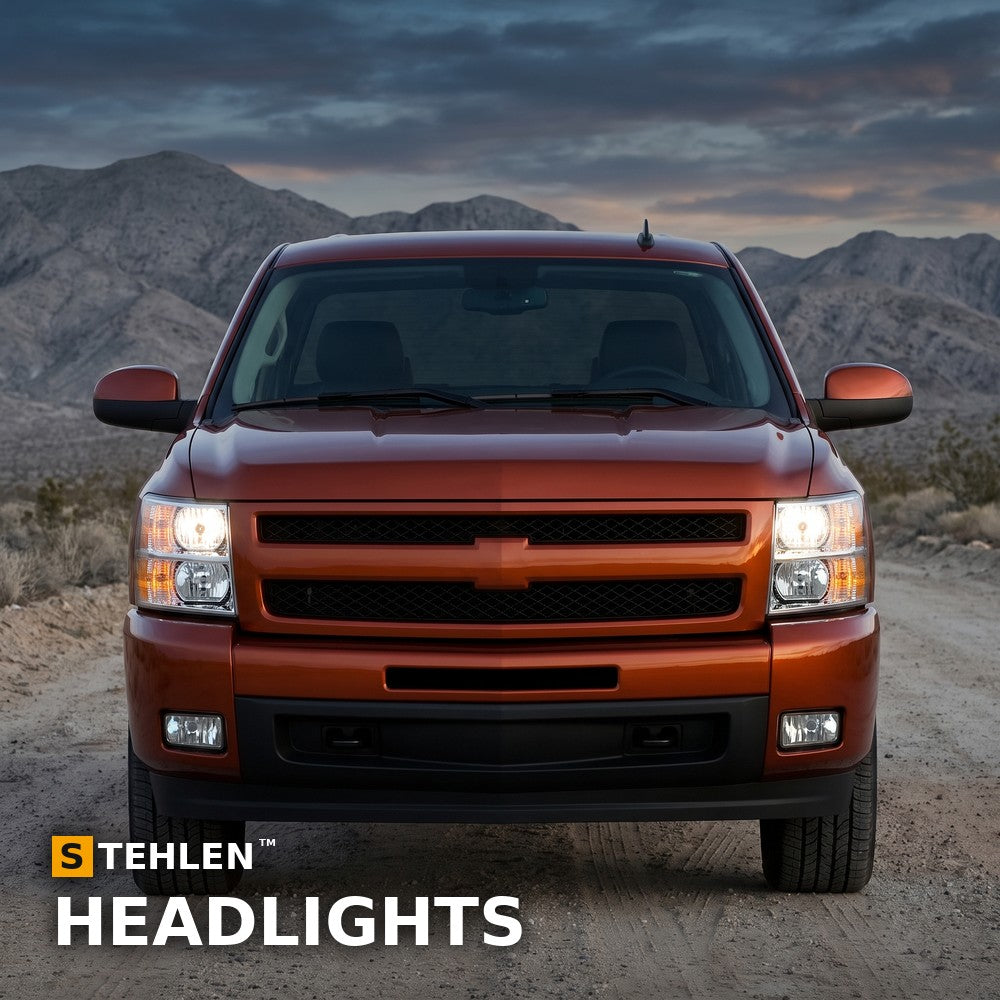 2007-2013 Chevrolet Silverado 1500 & 2008-2014 2500/3500 HD Crystal Headlights w/ Sequential LED Bar — Chrome — installed