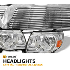 2007-2013 Chevrolet Silverado 1500 & 2008-2014 2500/3500 HD Crystal Headlights w/ Sequential LED Bar — Chrome