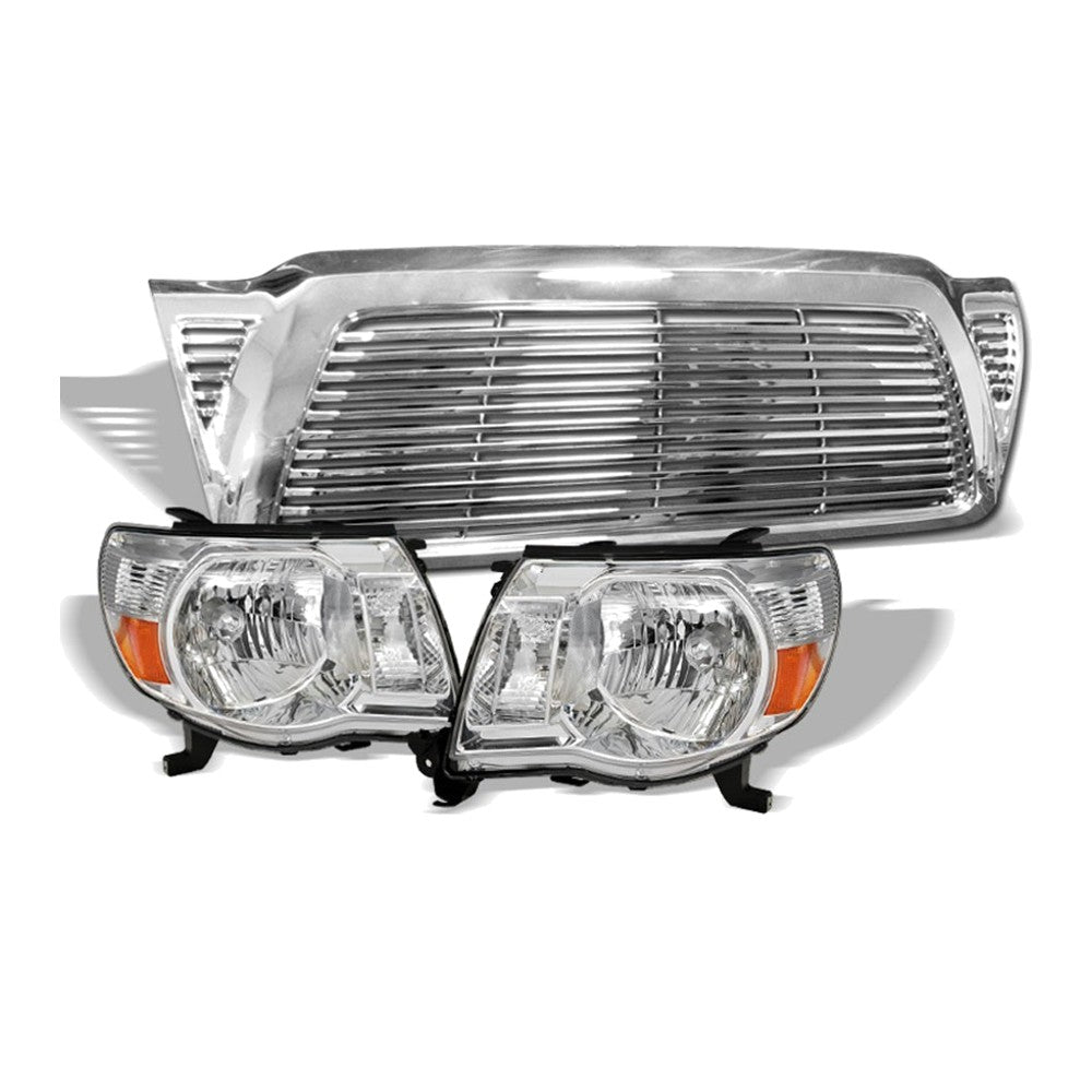 2007-2013 Chevrolet Silverado 1500 & 2008-2014 2500/3500 HD Crystal Headlights w/ Sequential LED Bar — Chrome — product view