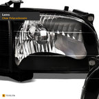 1999-2002 Chevrolet Silverado Crystal Headlights & Parking Lights 4pc Set w/ Sequential LED Bar — Black — detail