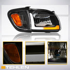 01-04 Toyota Tacoma Crystal Headlights w/ Sequential LED - Black