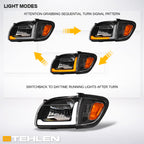 01-04 Toyota Tacoma Crystal Headlights w/ Sequential LED - Black