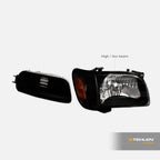 2001-2004 Toyota Tacoma Crystal Headlights Black 6PC Set - JDMA