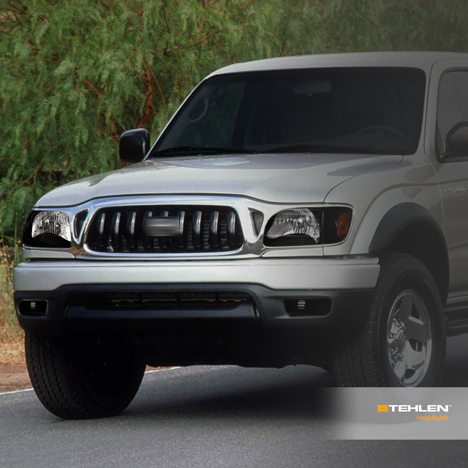 2001-2004 Toyota Tacoma Crystal Headlights Black 6PC Set - JDMA