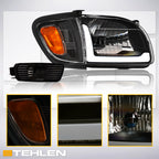 2001-2004 Toyota Tacoma Crystal Headlights 6PC LED Light Bar Black